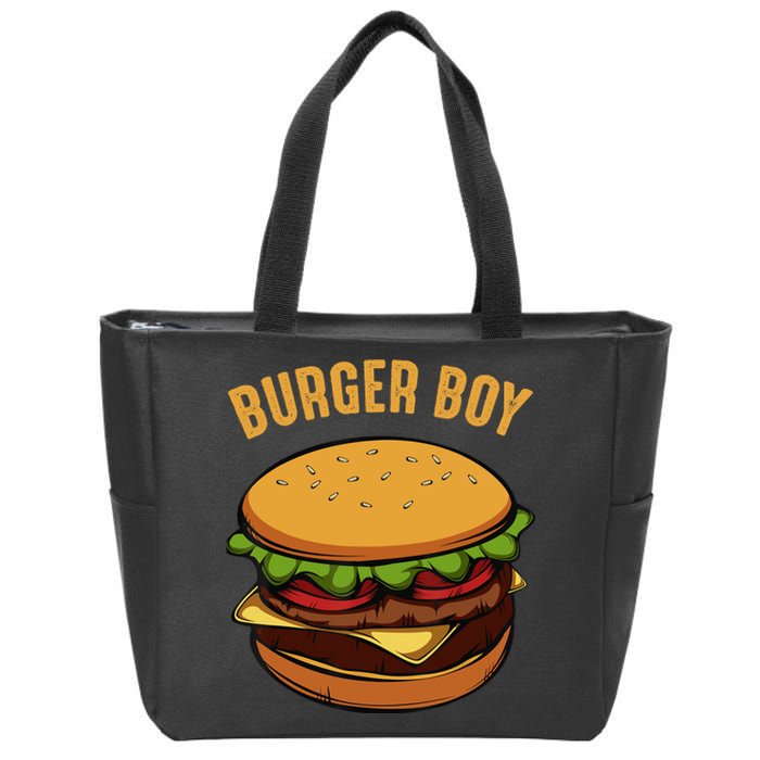 Hamburger Cheeseburger Burger Boy Funny Fast Food Lover Zip Tote Bag