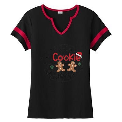 Head Cookie Baker Funny ChristmasChristmas Gift Christmas In July Ladies Halftime Notch Neck Tee