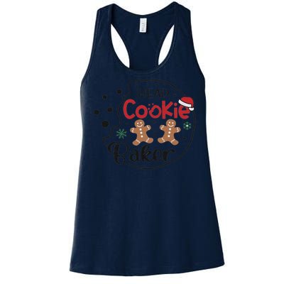 Head Cookie Baker Funny ChristmasChristmas Gift Christmas In July Women's Racerback Tank