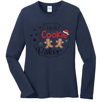 Head Cookie Baker Funny ChristmasChristmas Gift Christmas In July Ladies Long Sleeve Shirt