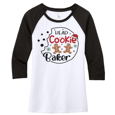 Head Cookie Baker Funny ChristmasChristmas Gift Christmas In July Women's Tri-Blend 3/4-Sleeve Raglan Shirt