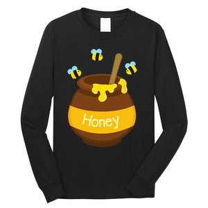 Honey Cute Bee BuzzingBeehive Pot Flying Funny Beekeeping Long Sleeve Shirt