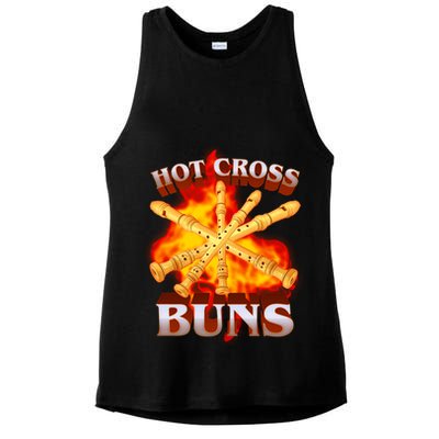 Hot Cross Buns Fire Recorder Flute Ladies PosiCharge Tri-Blend Wicking Tank