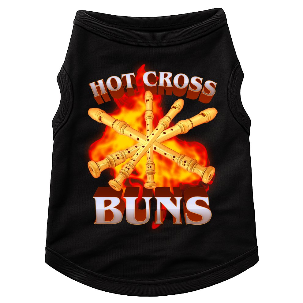 Hot Cross Buns Fire Recorder Flute Doggie Tank