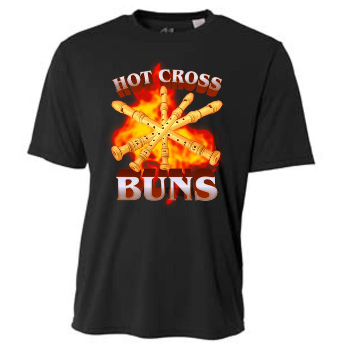 Hot Cross Buns Fire Recorder Flute Cooling Performance Crew T-Shirt