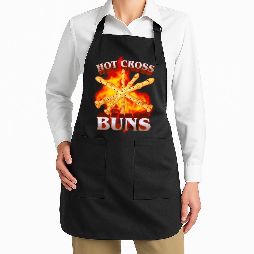 Hot Cross Buns Fire Recorder Flute Apron