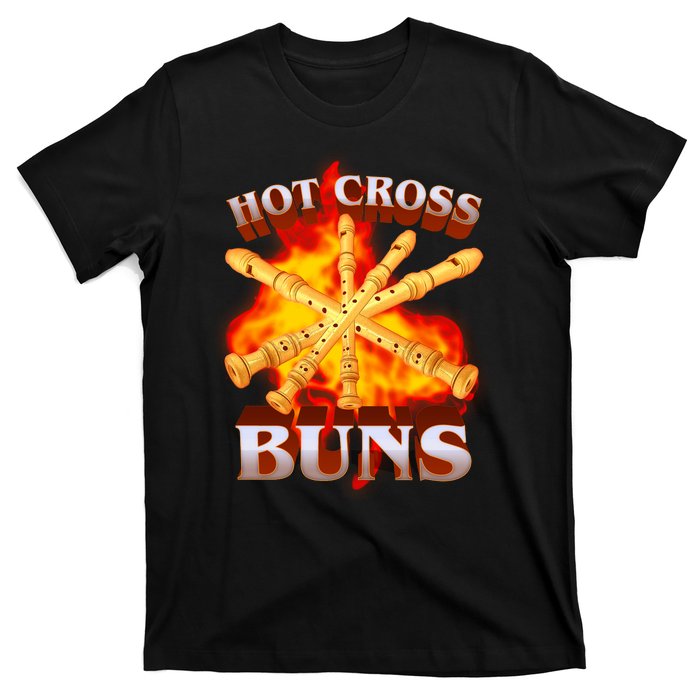 Hot Cross Buns Fire Recorder Flute T-Shirt