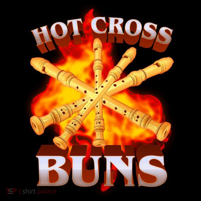 Hot Cross Buns Fire Recorder Flute Button