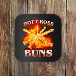 Hot Cross Buns Fire Recorder Flute Coaster