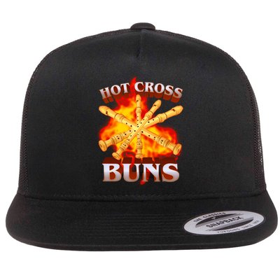 Hot Cross Buns Fire Recorder Flute Flat Bill Trucker Hat