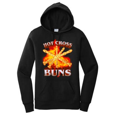 Hot Cross Buns Fire Recorder Flute Women's Pullover Hoodie