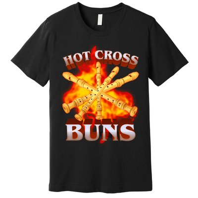 Hot Cross Buns Fire Recorder Flute Premium T-Shirt