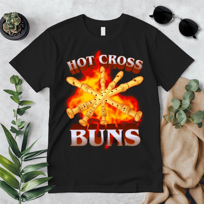 Hot Cross Buns Fire Recorder Flute Premium T-Shirt