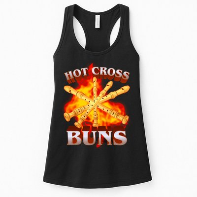 Hot Cross Buns Fire Recorder Flute Womens Tank Top