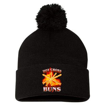 Hot Cross Buns Fire Recorder Flute Pom Pom 12in Knit Beanie