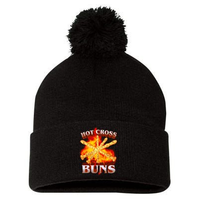 Hot Cross Buns Fire Recorder Flute Pom Pom 12in Knit Beanie