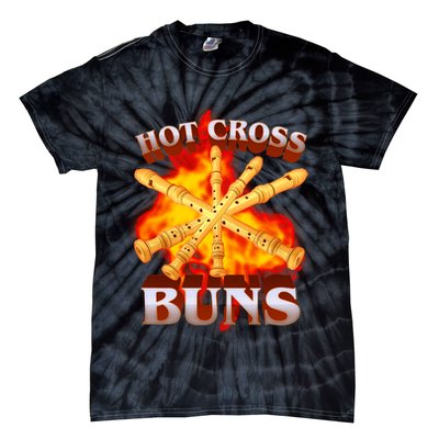 Hot Cross Buns Fire Recorder Flute Tie-Dye T-Shirt