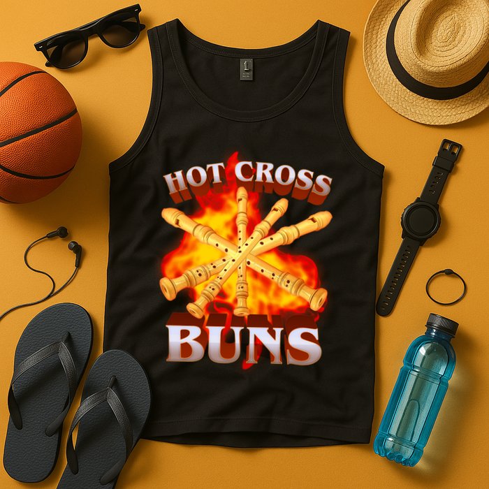 Hot Cross Buns Fire Recorder Flute Tank Top