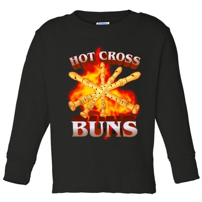 Hot Cross Buns Fire Recorder Flute Toddler Long Sleeve Shirt