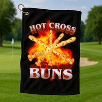 Hot Cross Buns Fire Recorder Flute Golf Towel