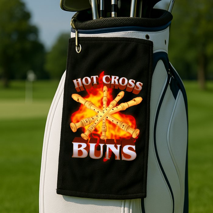 Hot Cross Buns Fire Recorder Flute Golf Towel