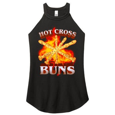 Hot Cross Buns Fire Recorder Flute Women's Perfect Tri Rocker Tank