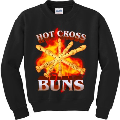 Hot Cross Buns Fire Recorder Flute Kids Sweatshirt