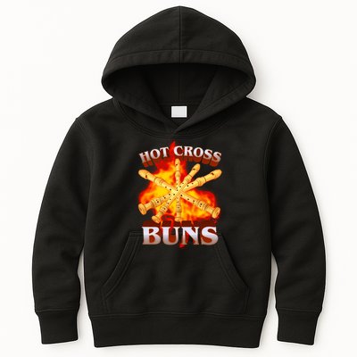 Hot Cross Buns Fire Recorder Flute Kids Hoodie