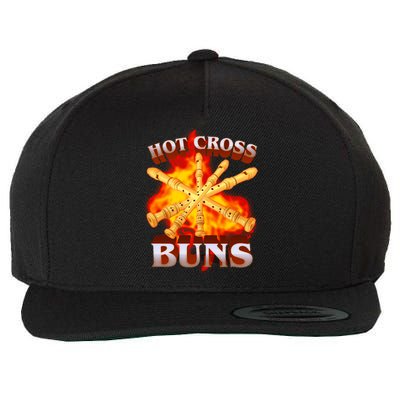 Hot Cross Buns Fire Recorder Flute Wool Snapback Cap