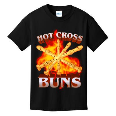 Hot Cross Buns Fire Recorder Flute Kids T-Shirt