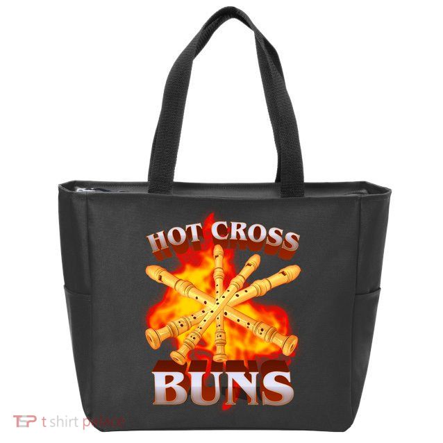 Hot Cross Buns Fire Recorder Flute Zip Tote Bag