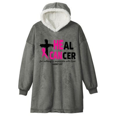 Heal Cancer Believe God Christian Breast Cancer Awareness Hooded Wearable Blanket