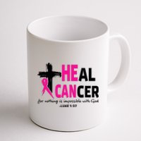 Heal Cancer Believe God Christian Breast Cancer Awareness Coffee Mug