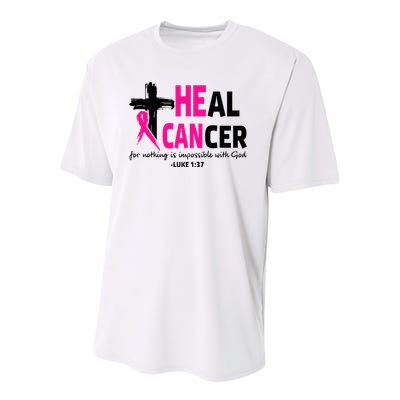 Heal Cancer Believe God Christian Breast Cancer Awareness Youth Performance Sprint T-Shirt