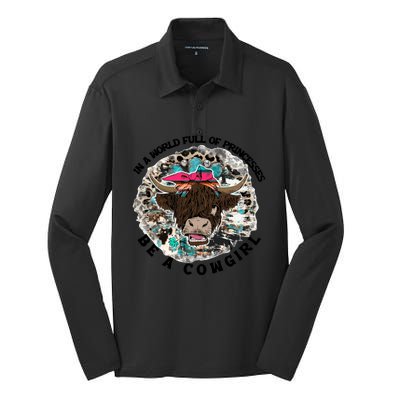 Highland Cow Bandana Be A Cowgirl Western Country Farmers Gift Silk Touch Performance Long Sleeve Polo