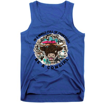 Highland Cow Bandana Be A Cowgirl Western Country Farmers Gift Tank Top