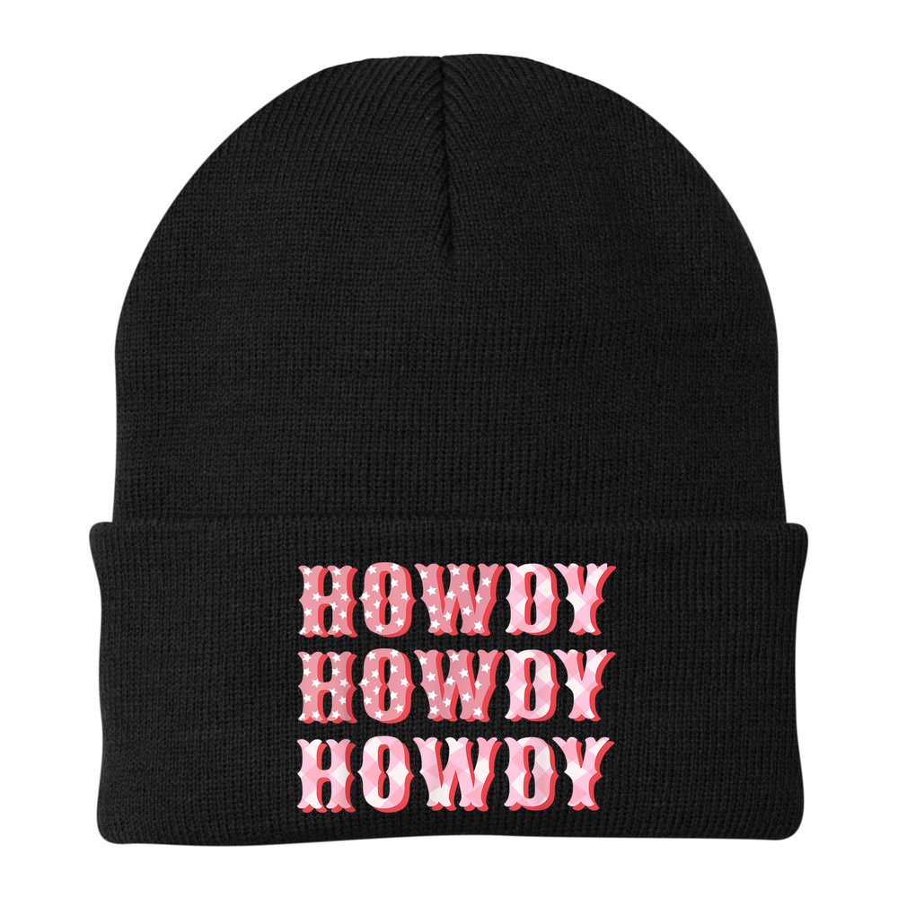 Howdy Cowgirl Boots Bling Women Cute Western Country Beanie