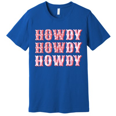Howdy Cowgirl Boots Bling Women Cute Western Country Premium T-Shirt