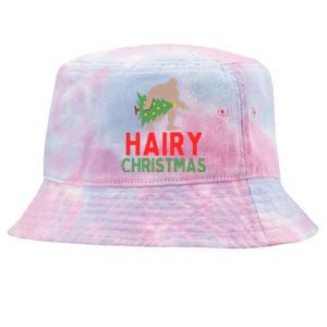 Hairy Christmas Big Foot Sasquatch Holding Tree Gift Tie-Dyed Bucket Hat