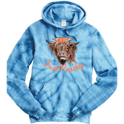 Highland Cow Bandana Just Peachy Western Country Peach Lover Tie Dye Hoodie