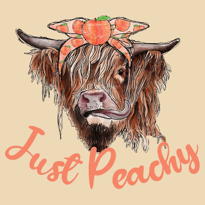 Highland Cow Bandana Just Peachy Western Country Peach Lover Drawstring Bag