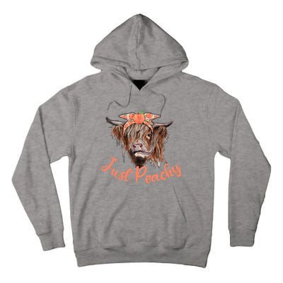 Highland Cow Bandana Just Peachy Western Country Peach Lover Tall Hoodie