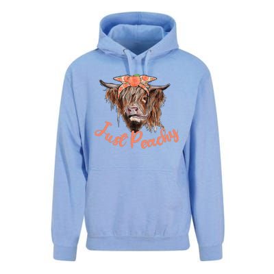 Highland Cow Bandana Just Peachy Western Country Peach Lover Unisex Surf Hoodie