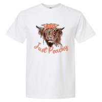 Highland Cow Bandana Just Peachy Western Country Peach Lover Garment-Dyed Heavyweight T-Shirt