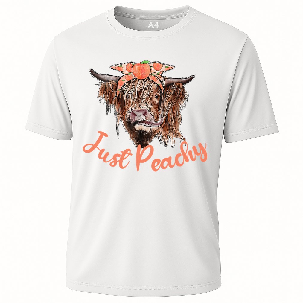 Highland Cow Bandana Just Peachy Western Country Peach Lover Performance Shirt