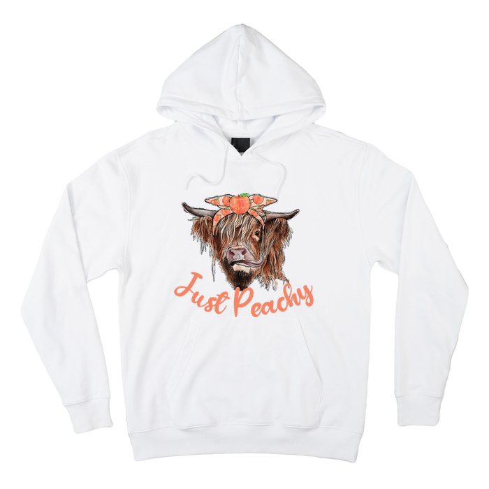 Highland Cow Bandana Just Peachy Western Country Peach Lover Hoodie