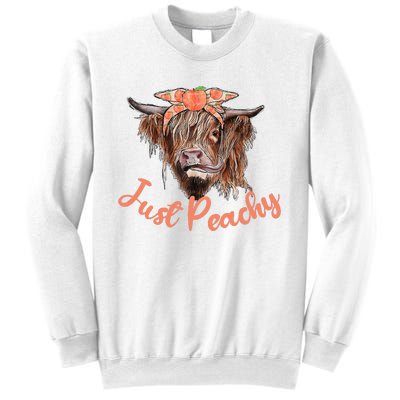 Highland Cow Bandana Just Peachy Western Country Peach Lover Sweatshirt