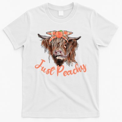 Highland Cow Bandana Just Peachy Western Country Peach Lover T-Shirt