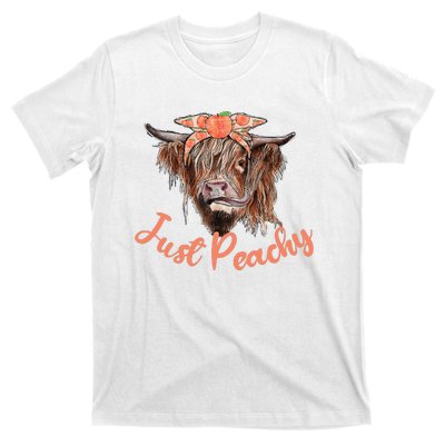 Highland Cow Bandana Just Peachy Western Country Peach Lover T-Shirt