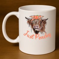 Highland Cow Bandana Just Peachy Western Country Peach Lover 11oz C Handle Ceramic Mug